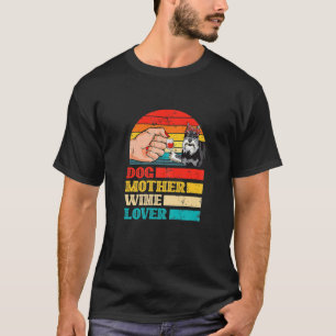 Camiseta Perro retro madre de las mujeres amante del vino S