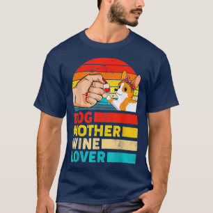 Camiseta Perro retro madre vitivinícola amante Corgis Dog's
