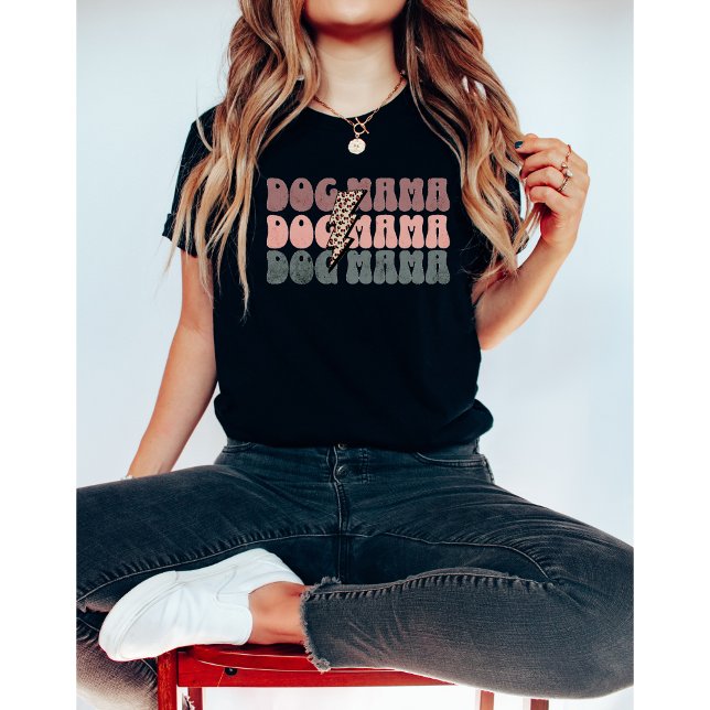 Camiseta Perro retro Mama-Leopard Mama-Dog Lover-Cute (Subido por el creador)