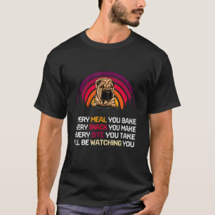 Camiseta Perro Retro Shar Pei Te estaré vigilando de padre