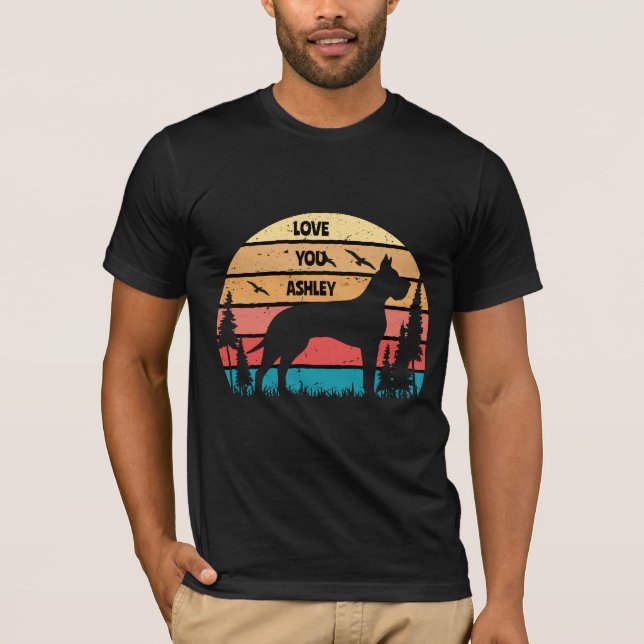 Camiseta Perro retro vintage grande dane (Anverso)