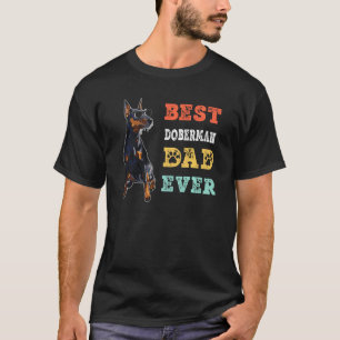 Camiseta Perro retro vintage mejor padre doberman