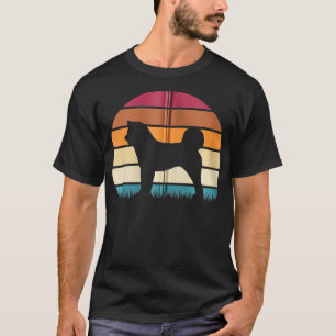 Camiseta Perro retro vintage Sunset Pet Lover Akita Raza Zi
