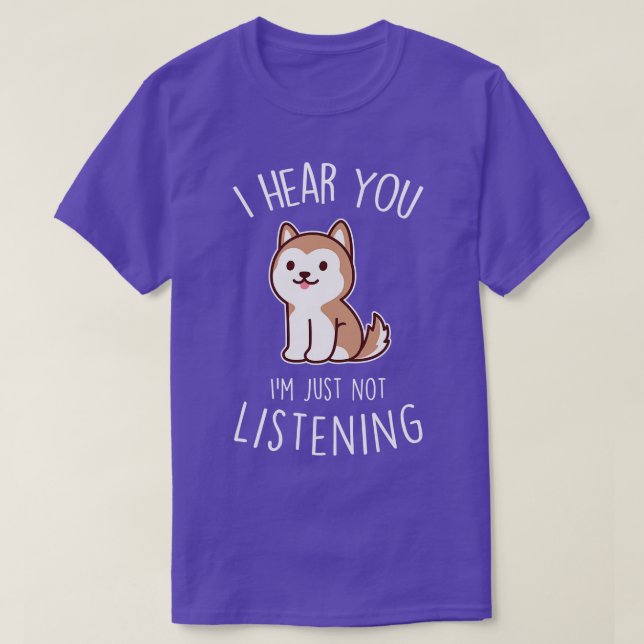 Camiseta Perro Rojo Husky No Escuchar (Diseño del anverso)