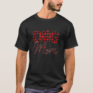 Camiseta Perro rojo tallado mamá traza papel búfalo a juego
