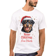 Perro Rottweiler como Navidad Santa Merry