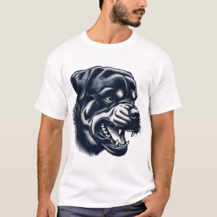 Camiseta Perro Rottweiler Enfadado Arte de Perro Guardián A