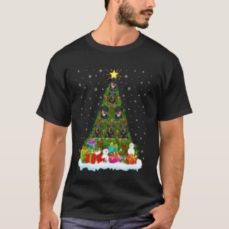 Camiseta Perro Rottweiler Navidad Árbol Decoración Navideña