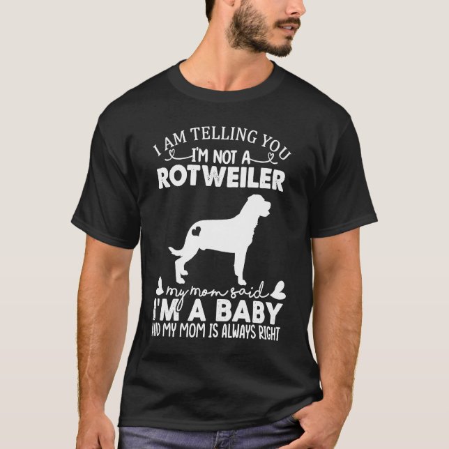 Camiseta Perro Rottweiler Para Mujeres Mamá Perro Bebé (Anverso)
