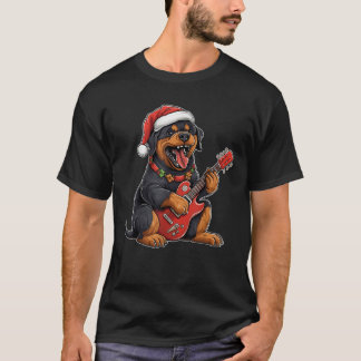 Camiseta Perro Rottweiler tocando guitarra sombrero de Sant