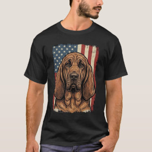 Camiseta Perro Sabueso Patriótico Arte de la Bandera Americ