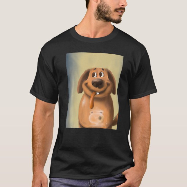 Camiseta Perro sacando la lengua perrito tonto (Anverso)