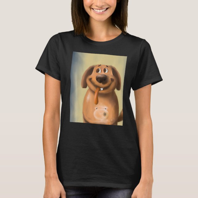Camiseta Perro sacando la lengua perrito tonto (Anverso)