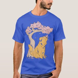 Camiseta Perro Sakura Flor de cerezo Kawaii Japonés A