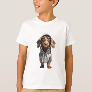 Camiseta Perro salchicha con sudadera con capucha niños