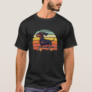 Camiseta Perro salchicha Dachshund con gafas de sol en una