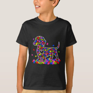 Camiseta Perro salchicha divertido conciencia del autismo a