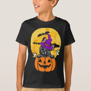 Camiseta Perro salchicha francés negro Bruja Amante de los