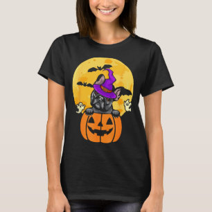 Camiseta Perro salchicha francés negro Bruja Amante de los 