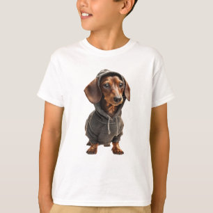 Camiseta Perro salchicha genial con sudadera con capucha pa