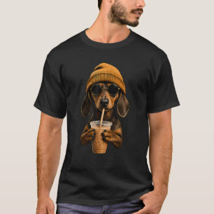 Camiseta Perro salchicha hipster divertido perro vienés beb