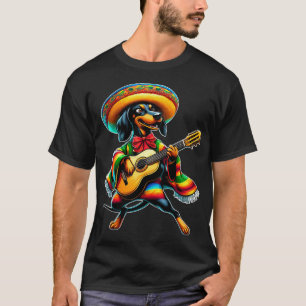 Camiseta Perro salchicha Mariachi Cinco de Mayo Guitarra