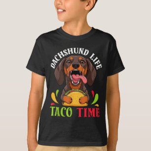 Camiseta perro salchicha vida taco tiempo comida mexicana p