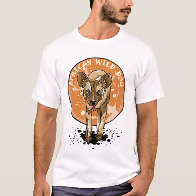 Camiseta Perro salvaje africano pintado (Anverso)