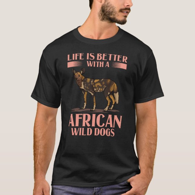 Camiseta Perro salvaje africano regalo Perro pintado en Áfr (Anverso)