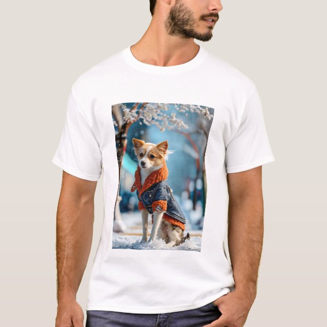Camiseta perro, salvaje, animal, bosque, piezas, diseños (Anverso)