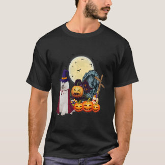 Camiseta Perro samoyano con calabaza de caramelo