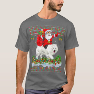 Camiseta Perro Samoyed Amante de Santa Riding Samoyed Chris
