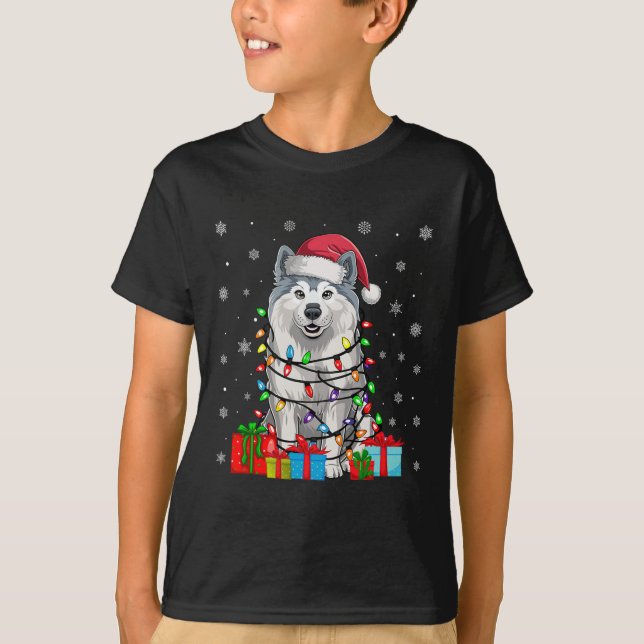 Camiseta Perro Samoyed Noches feas enciende Perro Sombrero  (Anverso)