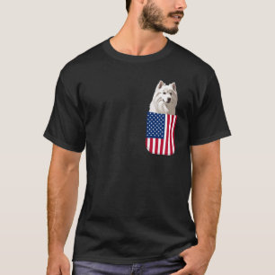 Camiseta Perro Samoyedo Bandera Americana Patriótica 4 de J