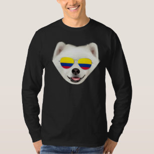 Camiseta Perro Samoyedo de la Bandera Colombiana Colombia B
