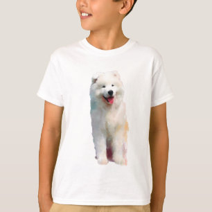 Camiseta Perro Samoyedo Feliz Esponjoso Sonriente Niños