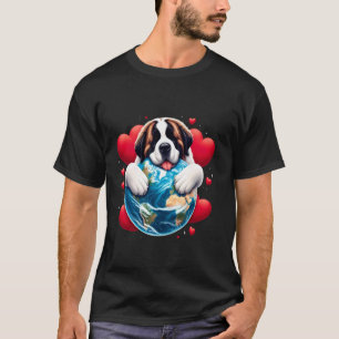 Camiseta Perro San Bernardo Día de la Tierra Abrazo Amor Du
