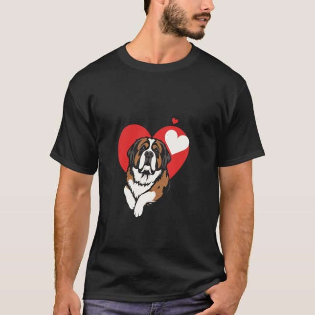 Camiseta Perro San Bernardo Día de San Valentín (Anverso)