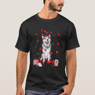 Camiseta Perro San Valentín Siberiano Husky Lindo Día de Sa