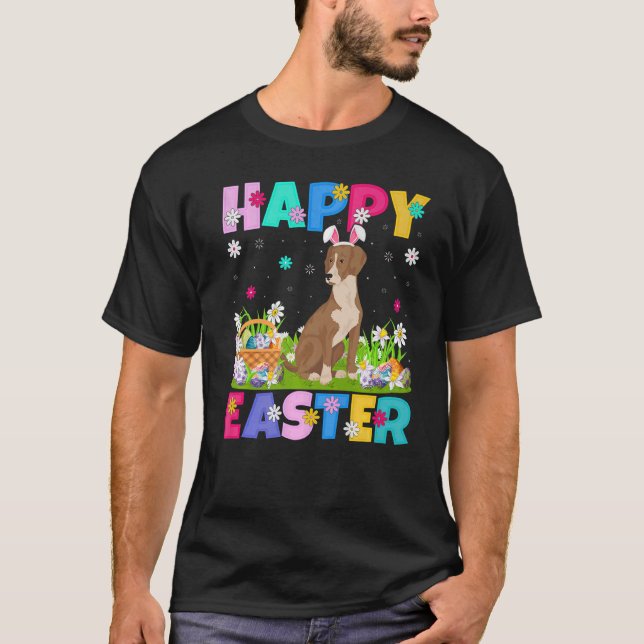 Camiseta Perro sangriento feliz conejo de Pascua, sabor a s (Anverso)