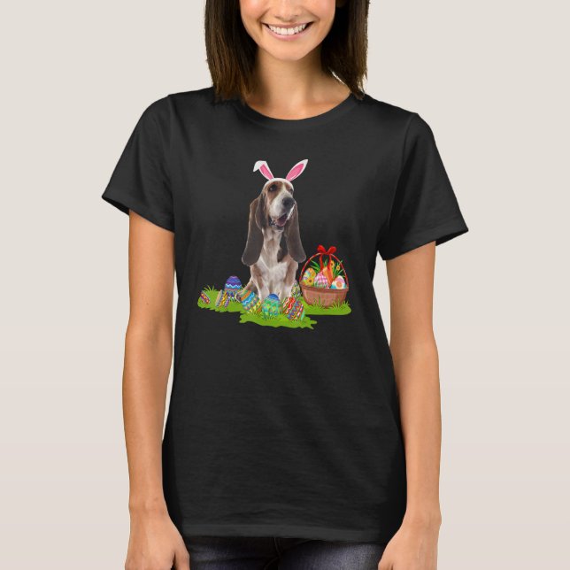 Camiseta Perro sangriento Huevo de Pascua Cazando conejito  (Anverso)