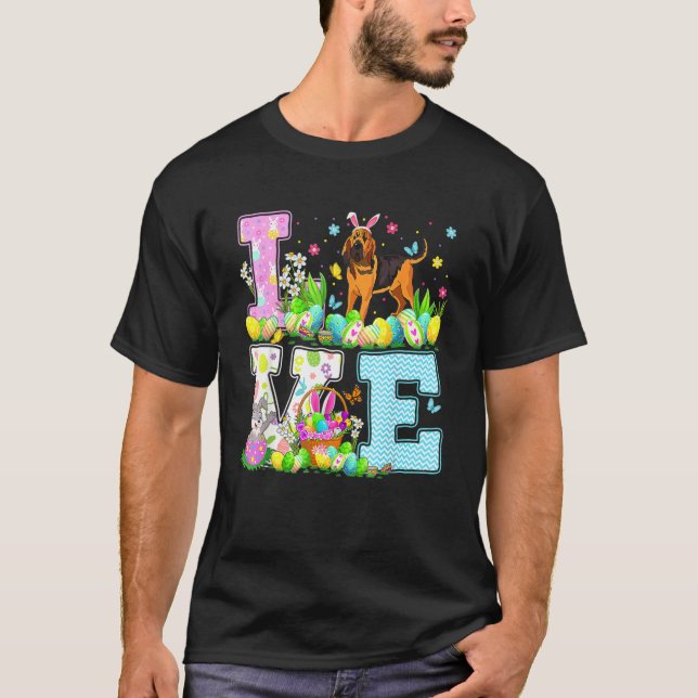 Camiseta Perro sangriento Semana Santa Caza de Huevos Amor  (Anverso)