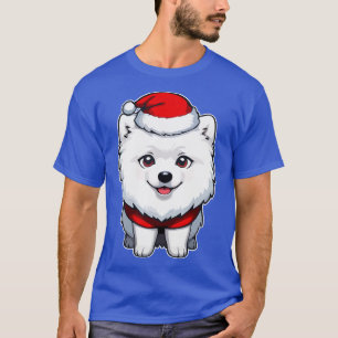 Camiseta Perro Santa Adorable Pomeraniano para Navidades