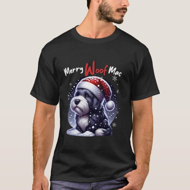 Camiseta Perro Santa Claus mascota disculpa a los hombres N (Anverso)