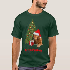Camiseta Perro Santa Retriever Dorado Navidad