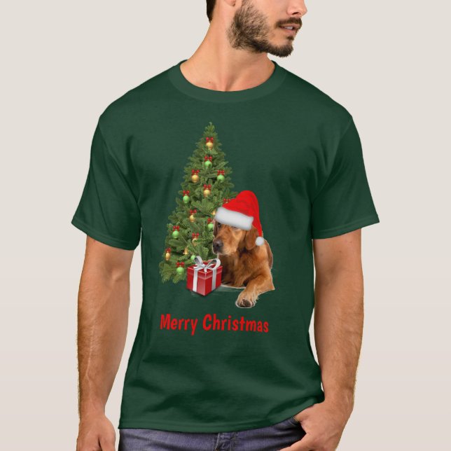 Camiseta Perro Santa Retriever Dorado Navidad (Anverso)