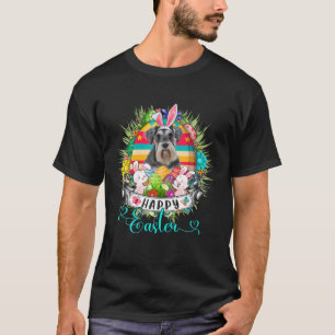 Camiseta Perro Schnauzer en conejillos de Pascua felices