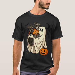Camiseta Perro Schnauzer Miniatura Fantasma Halloween