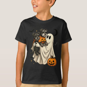 Camiseta Perro Schnauzer Miniatura Fantasma Halloween