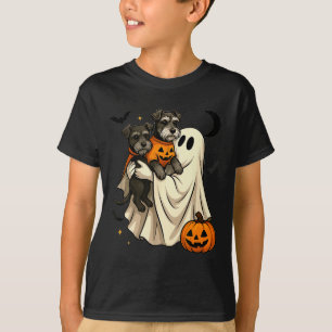 Camiseta Perro Schnauzer Miniatura Fantasma Halloween